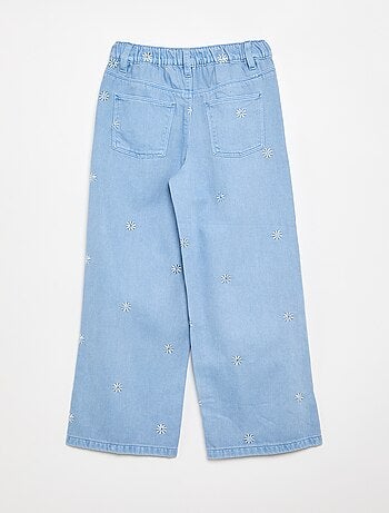 Pantalon brodé en denim