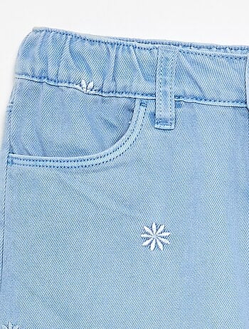 Pantalon brodé en denim