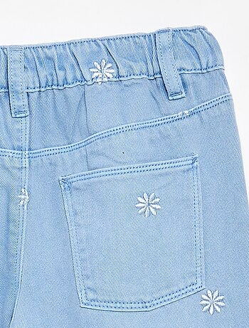 Pantalon brodé en denim