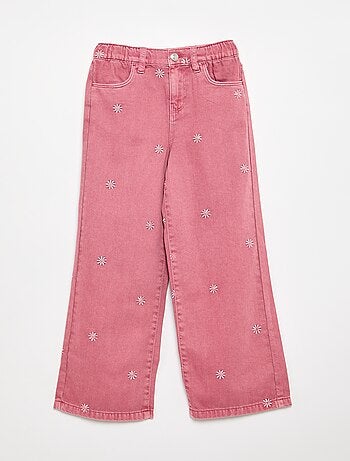 Pantalon brodé en denim