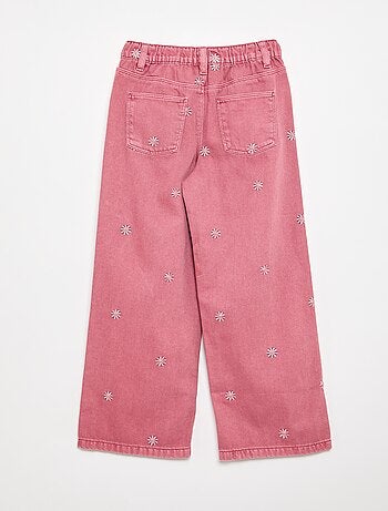Pantalon brodé en denim