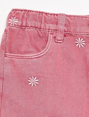 Pantalon brodé en denim
