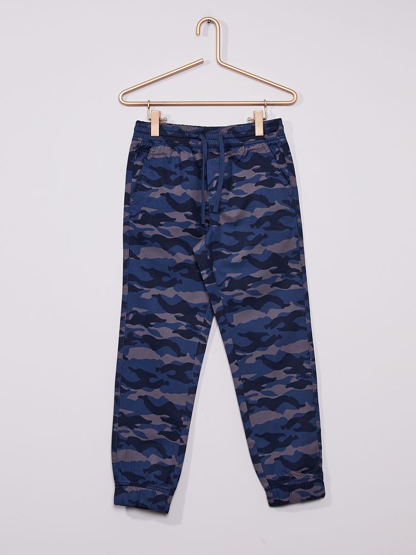 Pantalon 'camouflage' bleu - Kiabi