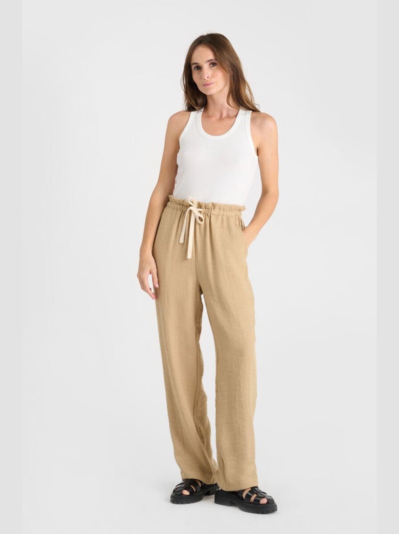 Pantalon CANCUN loose, large 'Le Temps Des Cerises' Beige - Kiabi