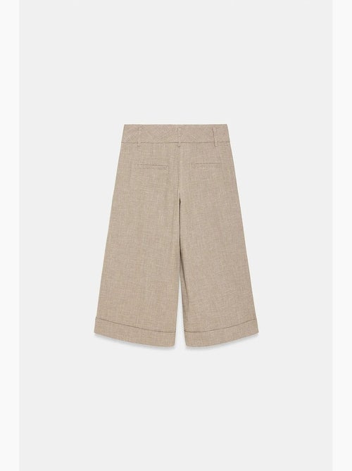 Pantalon capri à taille haute et jambe large plissée dilvin - Kiabi Pantalon capri à taille haute et jambe large plissée dilvin - Kiabi