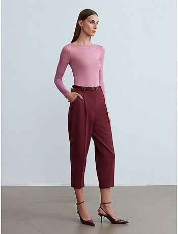 Pantalon capri cigarette avec ceinture dilvin