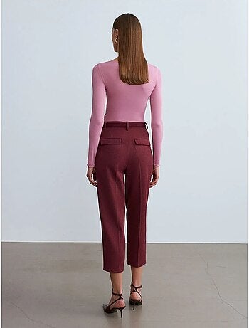 Pantalon capri cigarette avec ceinture dilvin