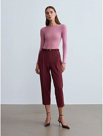 Pantalon capri cigarette avec ceinture dilvin