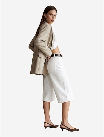 Pantalon capri rayé à taille haute et jambe large dilvin