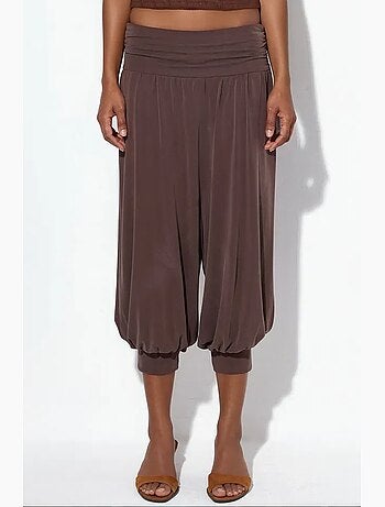 Pantalon capri salwar femme à taille élastique busem