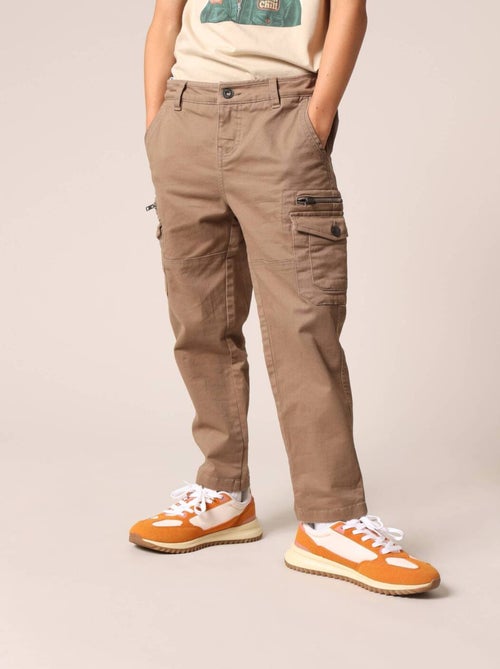 Pantalon cargo avec poches et fermeture zippée 'Deeluxe' - Kiabi