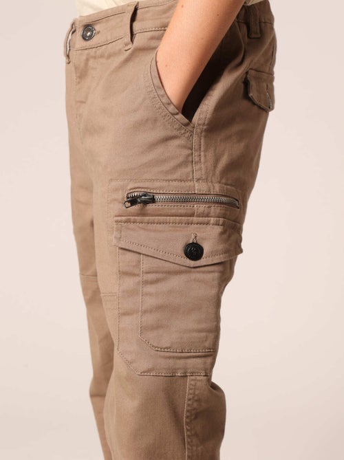 Pantalon cargo avec poches et fermeture zippée 'Deeluxe' - Kiabi