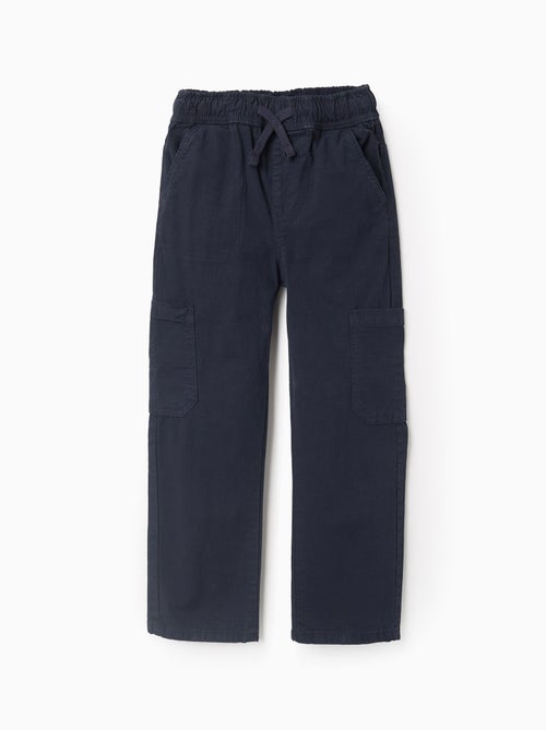 Pantalon Cargo avec Taille Élastiquée et Cordon de Serrage - Kiabi
