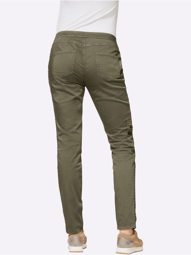 Pantalon Cargo Coupe Cargo Décontractée - Taille Standard - Helline Kaki - Kiabi