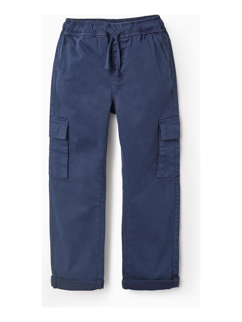 Pantalon cargo, coupe étroite MOTORCITY Bleu foncé - Kiabi