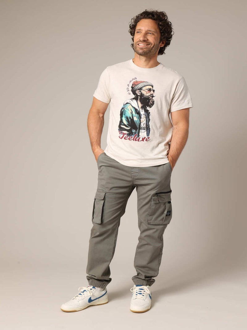 Pantalon cargo 'Deeluxe' Kaki - Kiabi