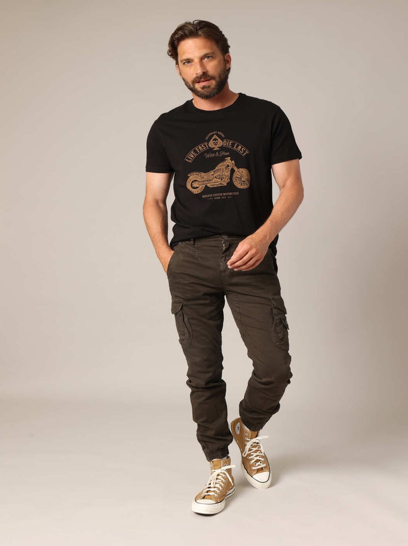 Pantalon cargo 'Deeluxe' Marron foncé - Kiabi