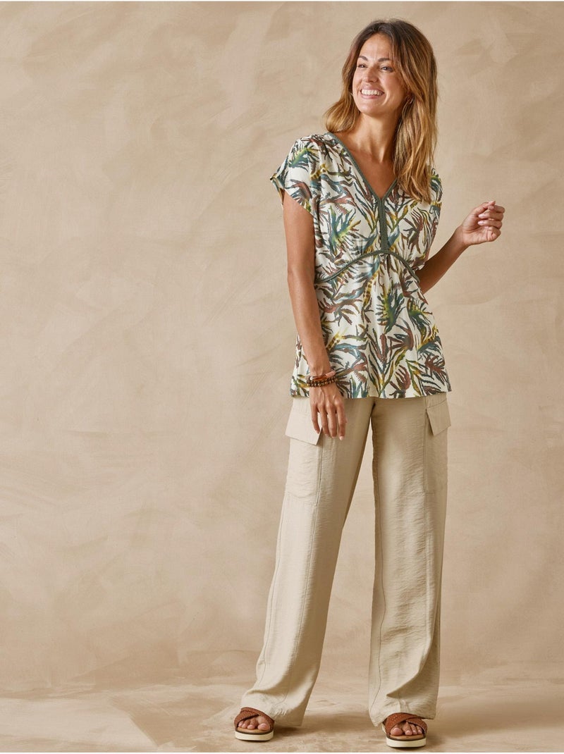 Pantalon cargo élastiqué - DAXON Beige - Kiabi