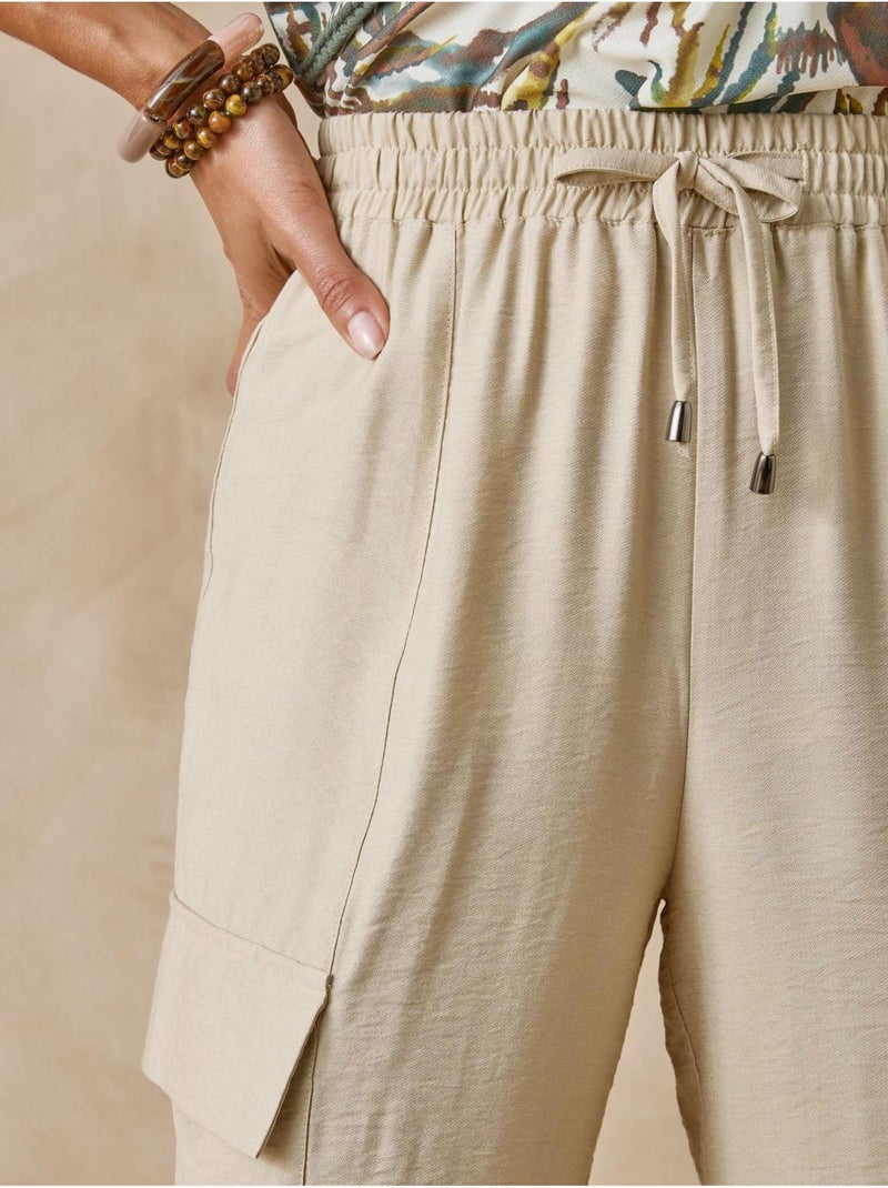 Pantalon cargo élastiqué - DAXON Beige - Kiabi