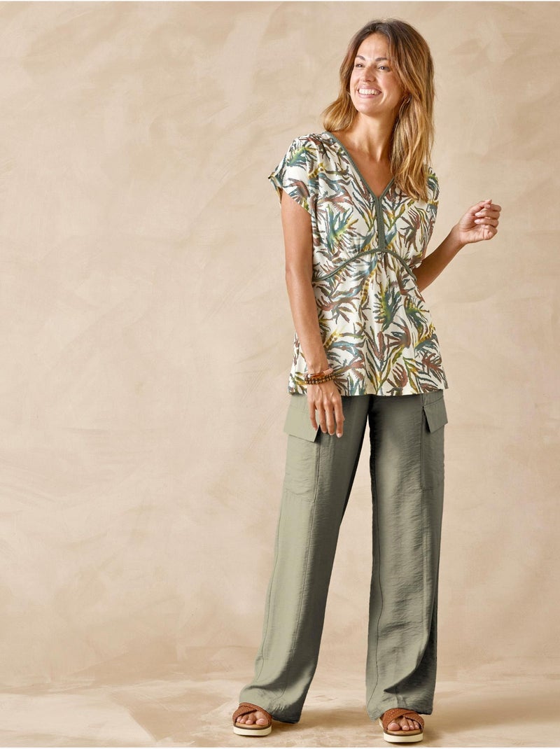 Pantalon cargo élastiqué - DAXON Kaki - Kiabi