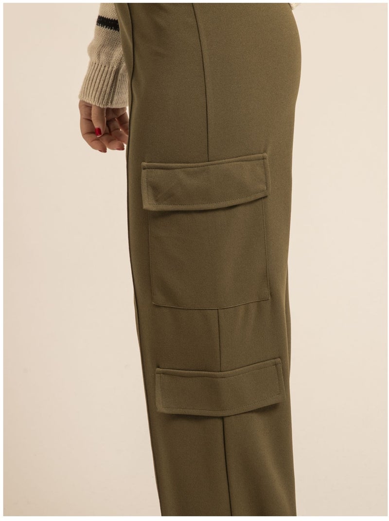 Pantalon cargo EMENZA Kaki - Kiabi