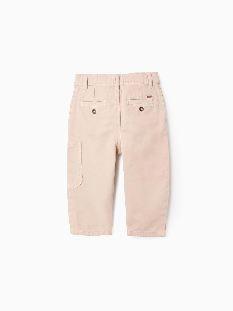 Pantalon Cargo en Coton Beige clair - Kiabi