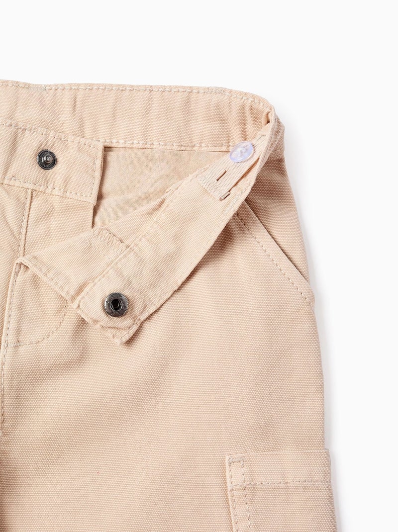 Pantalon Cargo en Coton Beige clair - Kiabi