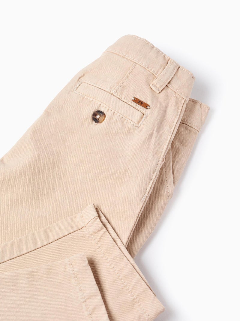Pantalon Cargo en Coton Beige clair - Kiabi