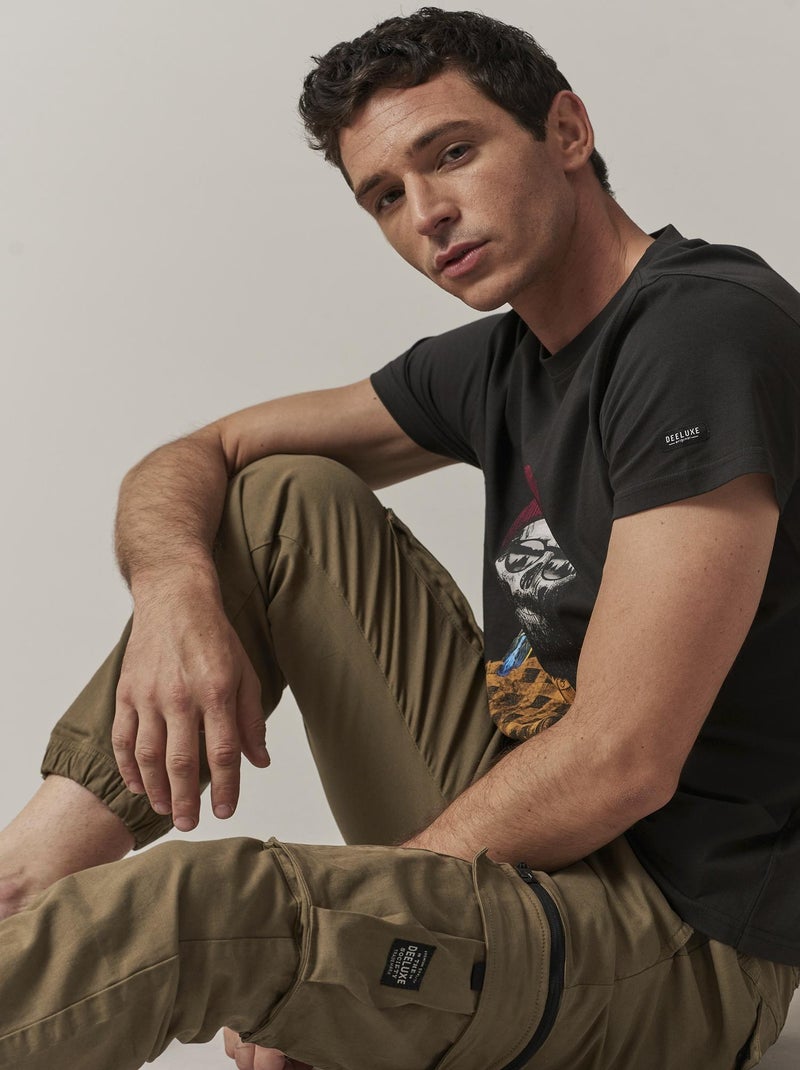 Pantalon cargo en coton  'Deeluxe' Kaki - Kiabi