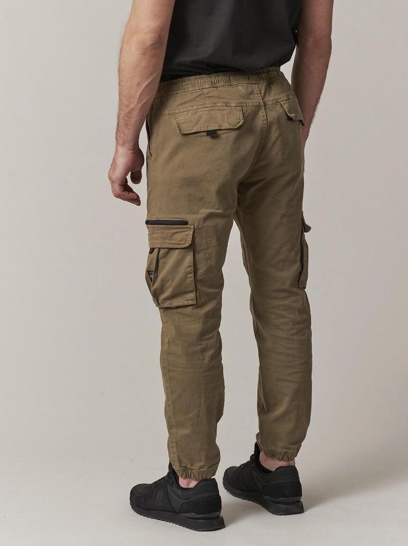 Pantalon cargo en coton  'Deeluxe' Kaki - Kiabi
