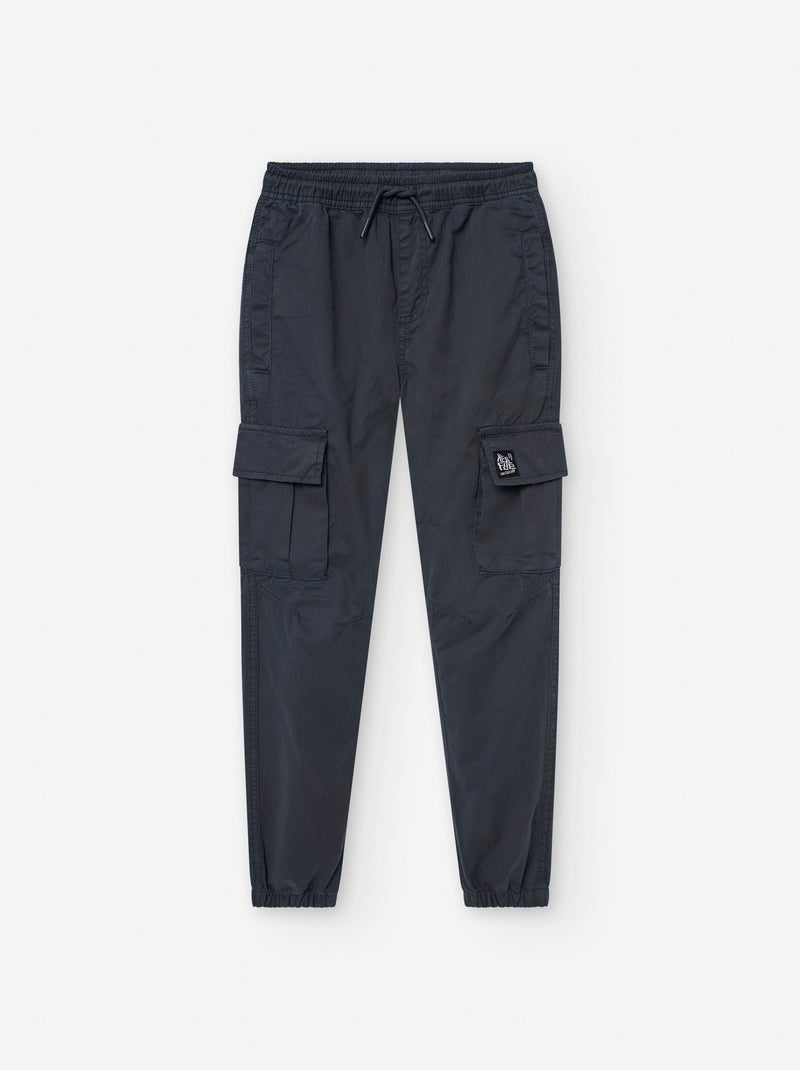 Pantalon Cargo en Coton Gris foncé - Kiabi