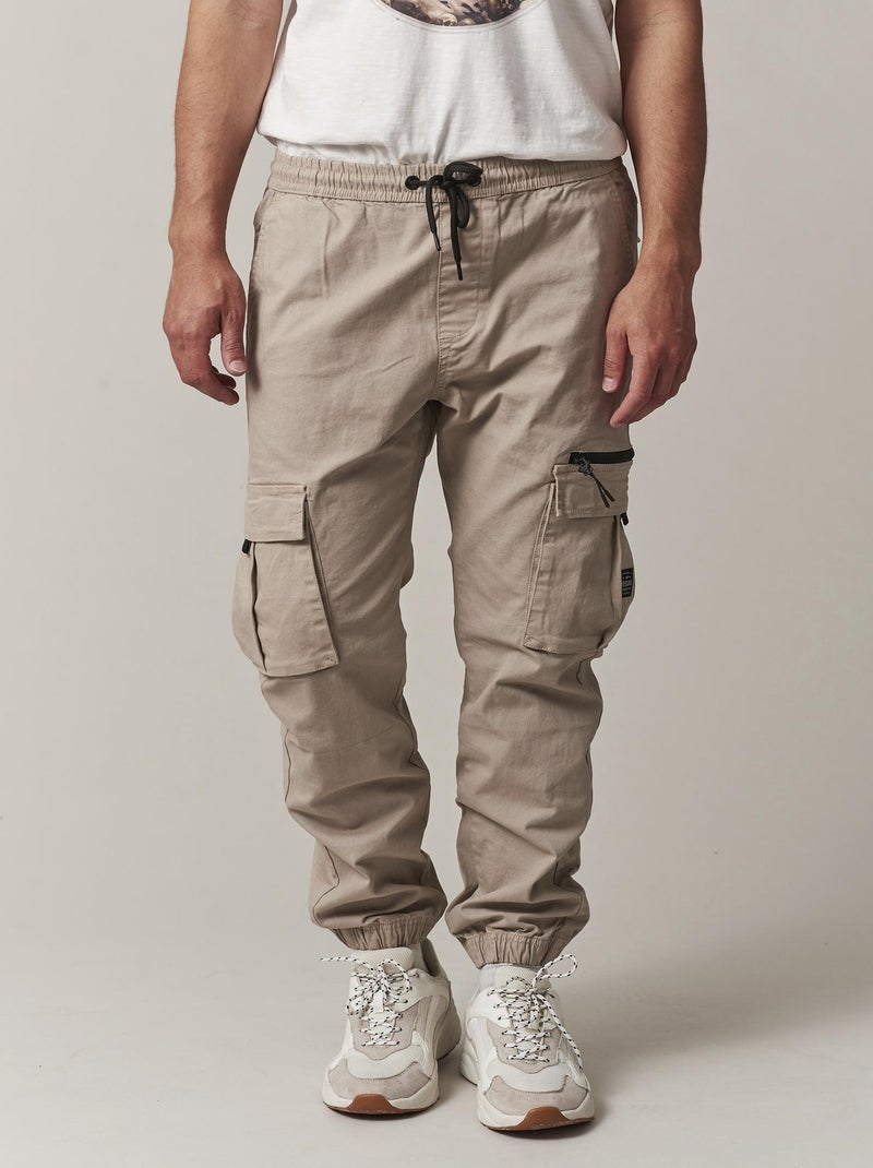 Pantalon cargo en coton pour homme 'Deeluxe' Beige gris - Kiabi