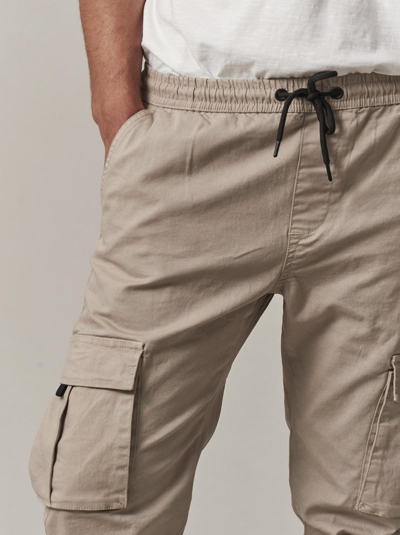 Pantalon cargo en coton pour homme 'Deeluxe' Beige gris - Kiabi