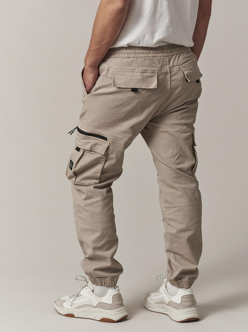 Pantalon cargo en coton pour homme 'Deeluxe' Beige gris - Kiabi
