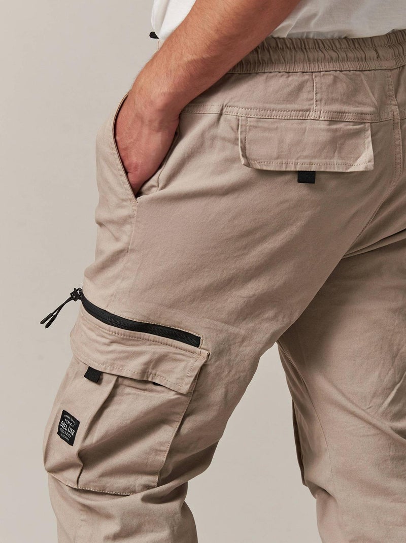 Pantalon cargo en coton pour homme 'Deeluxe' Beige gris - Kiabi