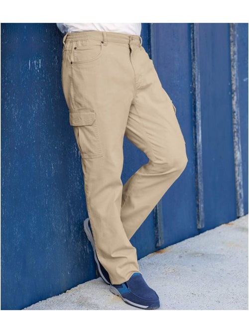 Pantalon Cargo en Coton Stretch Confort   - ATLAS FOR MEN - Kiabi