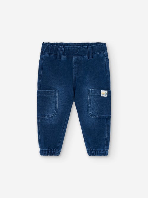 Pantalon cargo en denim - Kiabi