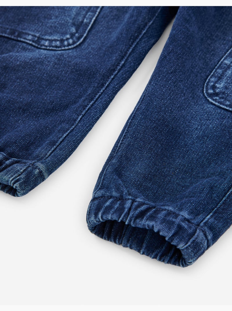 Pantalon cargo en denim Bleu - Kiabi