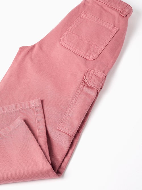 Pantalon cargo en sergé à jambe large - Kiabi