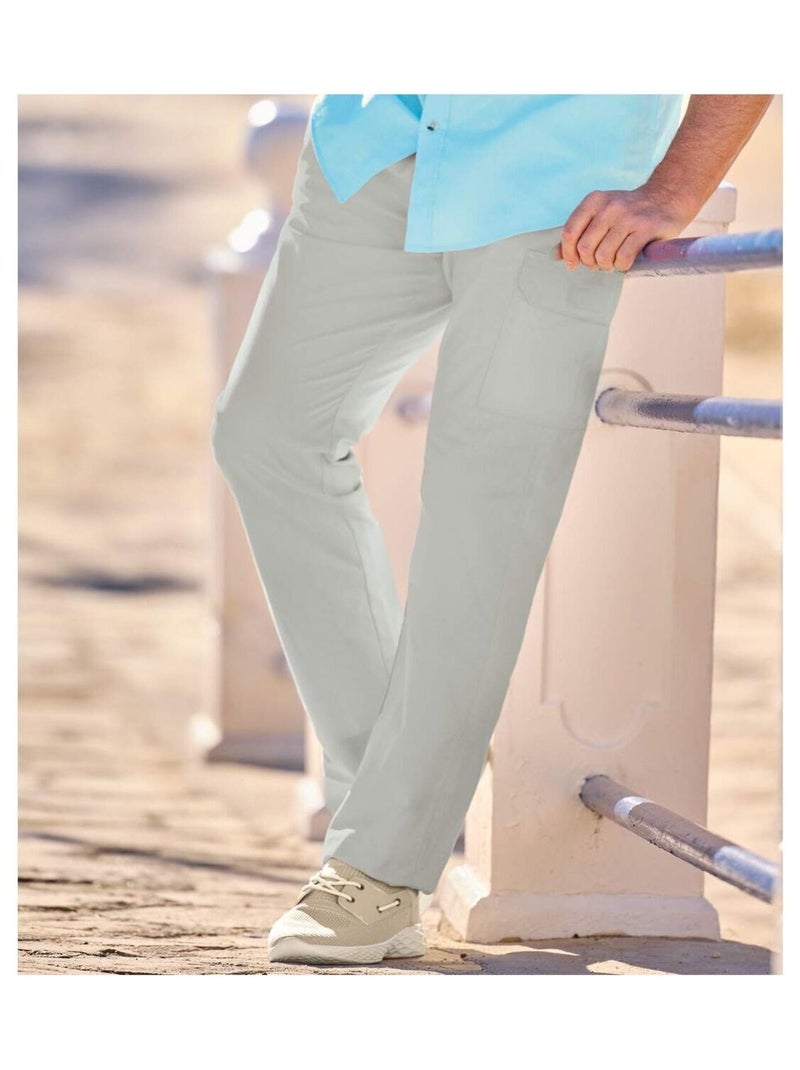 Pantalon Cargo en Toile   - ATLAS FOR MEN Gris - Kiabi
