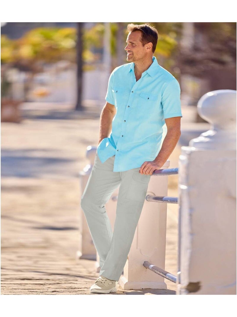 Pantalon Cargo en Toile   - ATLAS FOR MEN Gris - Kiabi