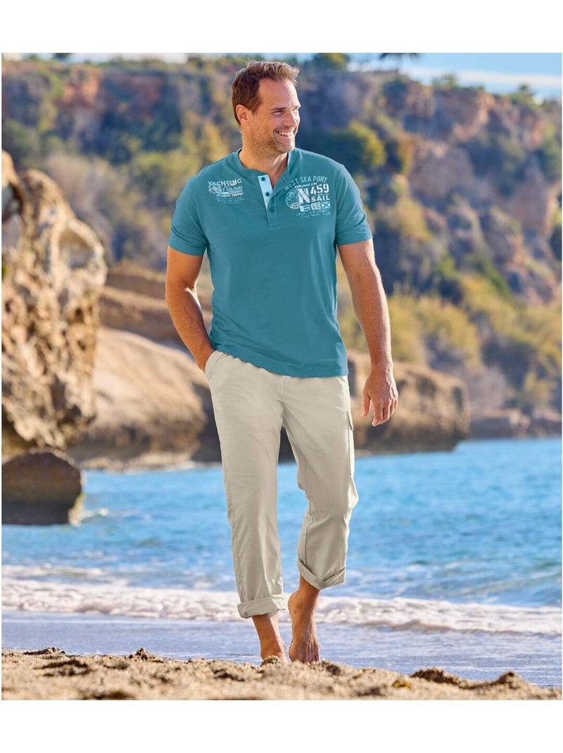 Pantalon Cargo en Toile   - ATLAS FOR MEN Gris - Kiabi