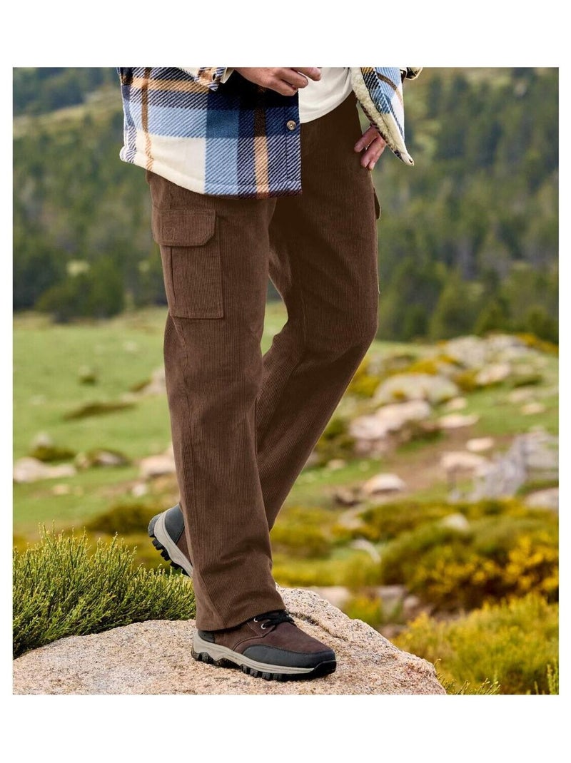 Pantalon Cargo En Velours Cotele - ATLAS FOR MEN Marron - Kiabi