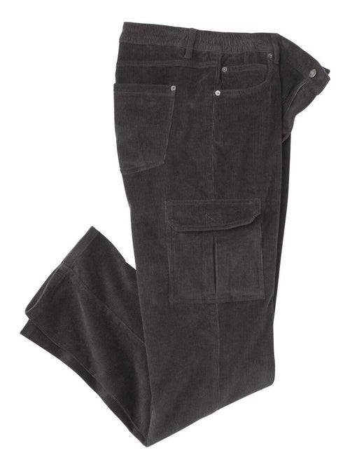 Pantalon Cargo en Velours Côtelé Anthracite  - Atlas For Men - Kiabi