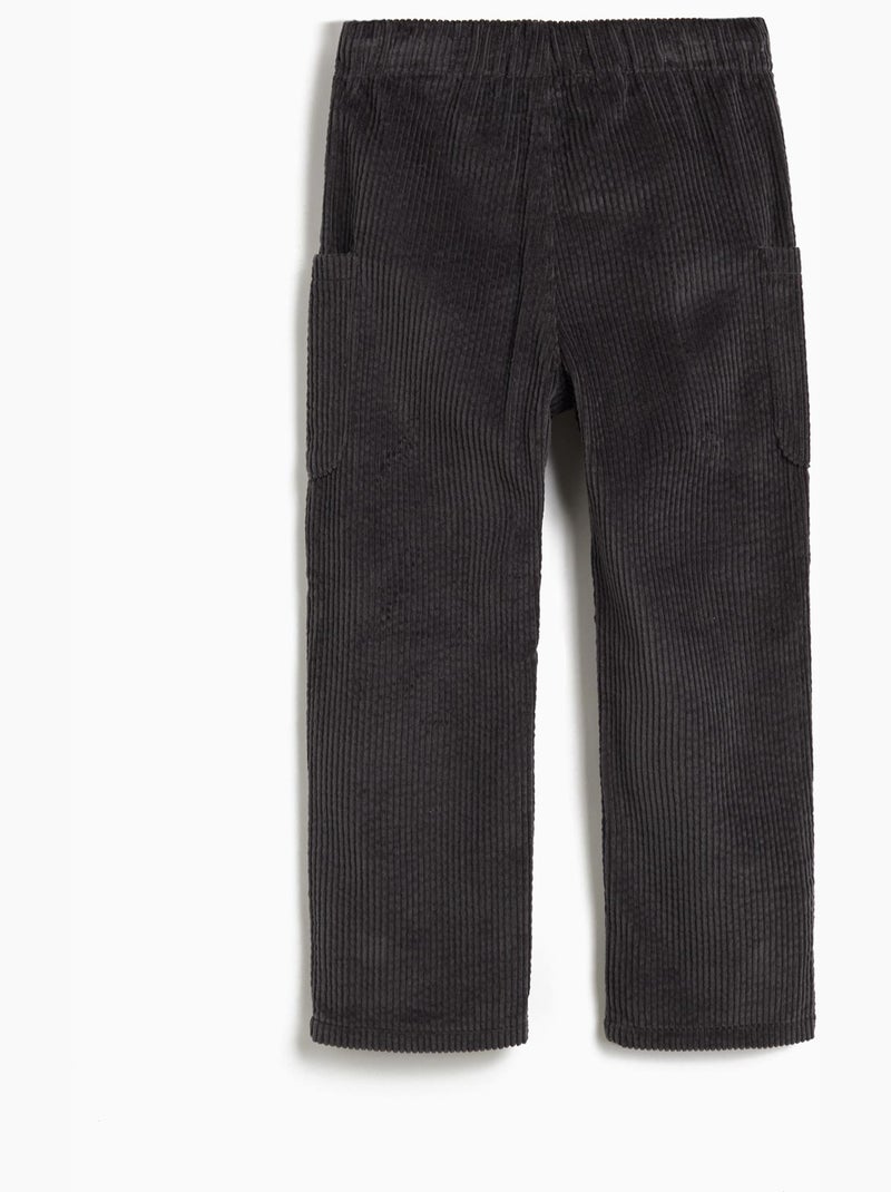 Pantalon cargo en velours côtelé, MO Fashion Gris - Kiabi