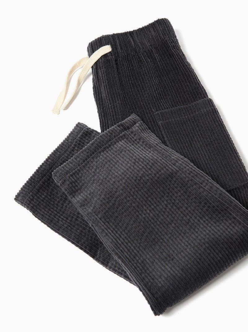 Pantalon cargo en velours côtelé, MO Fashion Gris - Kiabi