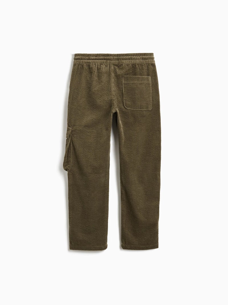 Pantalon cargo en velours côtelé, MO Fashion Vert - Kiabi