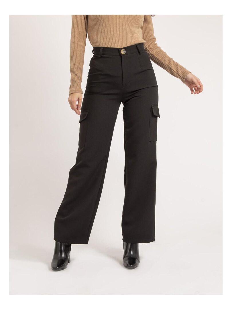 Pantalon cargo straight - noir