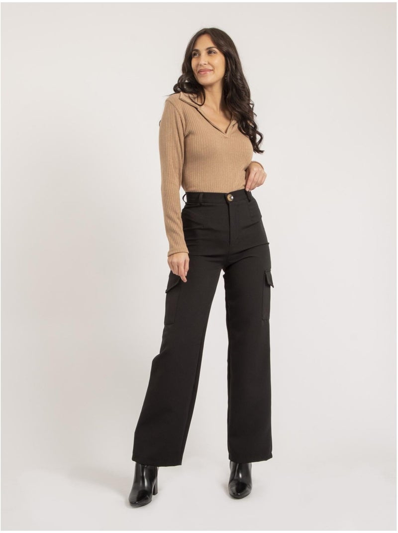 Pantalon cargo ENATIA Noir - Kiabi