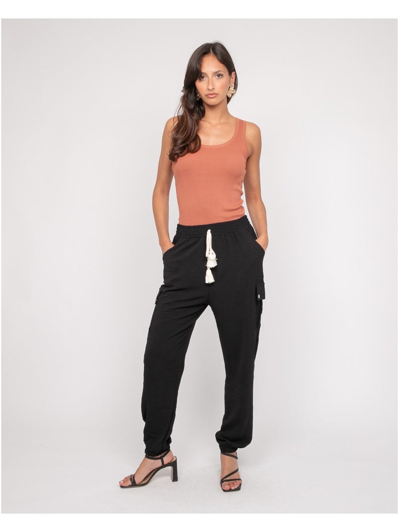 Pantalon cargo ETINOSA Noir - Kiabi